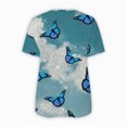 thumbnail image 4 of Dyegold Summer Tops for Women 2023, Summer Tops for Women 2023 Trendy Sunflower Print Zip Up ​Blouse Loose Comfy Tops V-Neck Short Sleeve Tees Shirt, 4 of 5
