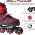 thumbnail image 2 of Nattork Boys Inline Skates for Kids Girls with Light Wheels Adjustable Red Large(US 5-8), 2 of 7