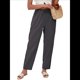 thumbnail image 3 of Pantalones de con Cordón Ajustable para Mujer, Pantalones de Playa de Verano con Cintura Elástica. Gris Oscuro M, 3 of 10