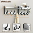 thumbnail image 2 of 29" Coat Rack Wall Mount with Shelf, 4 in 1 Coat and Key Hanger with 11 Metal Hooks, Entryway Wall Mounted Shelf with Mail Holder for Living Room, Bedroom, White, 2 of 6