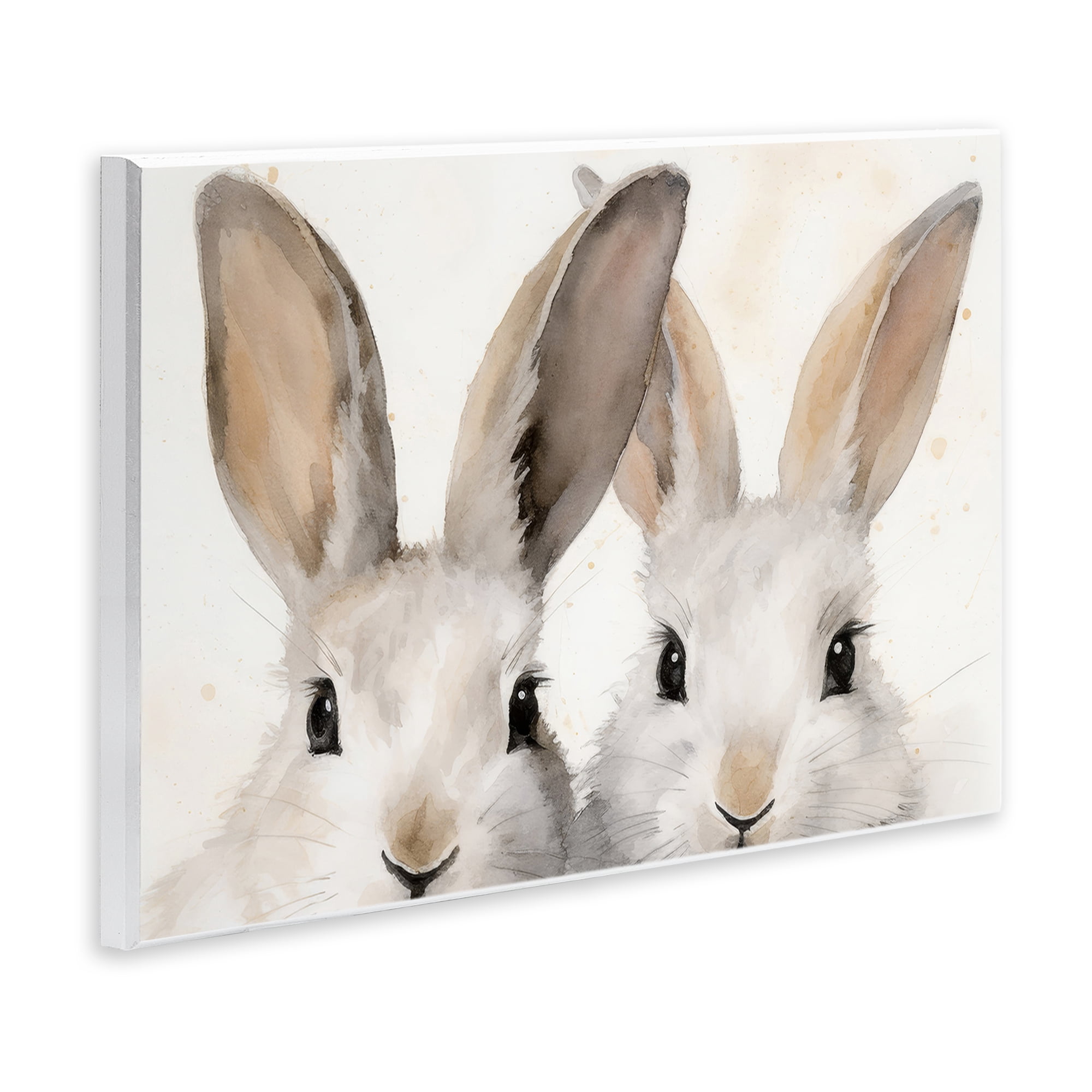 Stupell Industries Two Peeking Rabbits Animals & Insects Painting Unframed Art Print Wall Art, 15 x 10