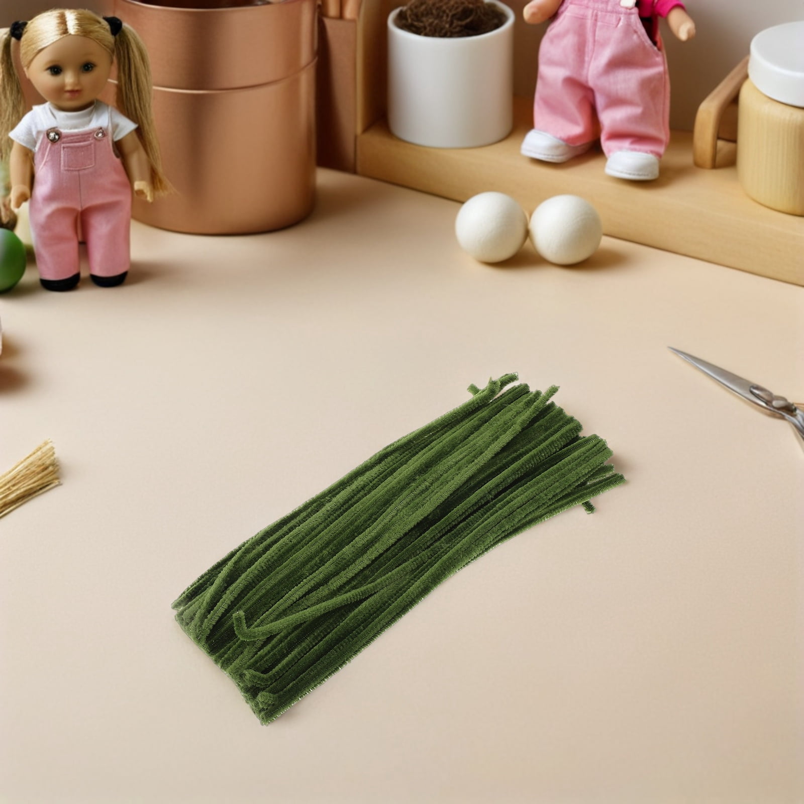 Raindrops Olive Green Pipe Cleaners for DIY Crafts, Creativity Booster, 400Pcs