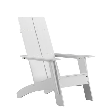 Flash Furniture Sawyer Poly Resin Wood Adirondack Chair - White