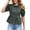 Army Green, variant on Women's Summer Short Sleeve Denim Style Blouse – Casual Turndown Collar Button Peplum Top with Puff Sleeves