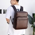 thumbnail image 4 of High-quality Multifunctional Men Backpack PU Leather Shcool Backpacks For Boys Waterproof Laptop Bag Luxury Male Travel Bag, 4 of 13
