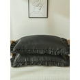 thumbnail image 4 of MOVE OVER Black Ruffle Pillowcases King, Silky Satin Pillow Cover Set of 2, Luxury Satin Ruffle Pattern, 2 Pack, 4 of 8