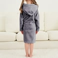 thumbnail image 5 of NIEWTR Toddler Girls Boys Sleepwear Kids Baby Cartoon Bathrobes Hooded Warm Flannel Night Robe Pajamas Cute Child Home Wear for 2-12 Years(A04-Dark Gray,9-10 Years), 5 of 8