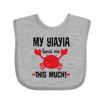 Inktastic My Yiayia Loves Me Grandson Boys or Girls Baby Bib