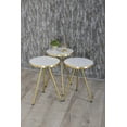 thumbnail image 1 of White Nesting Coffee Tables 3 PCS,Round Side Table With Gold Metal Legs with Gold Side Details,Set of 3 Small Accent Table, Nightstand Modern End Table for Living Room Bedroom,Nesting Tables, 1 of 1