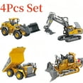 thumbnail image 2 of 4PCs Set Remote control engineering vehicle set, 2.4G high-tech 11-channel remote control excavator dump truck bulldozer alloy plastic engineering vehicle remote control construction toy car set, 2 of 11