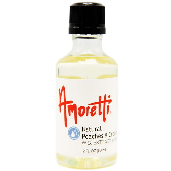 Amoretti - Natural Peaches & Cream Type Extract Water Soluble 2 oz - Highly Concentrated & Perfect For Pastry, Savory, Brewing, and more, Preservative Free, Vegan, Kosher Pareve, Keto Friendly
