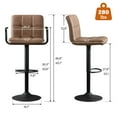 thumbnail image 6 of JONPONY Bar Stools Set of 4, Back and Armrest,Vintage Leather Modern Bar Chairs for Home and Kitchen Counter,Brown,Low Back, 6 of 10
