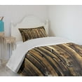 thumbnail image 4 of Ambesonne Rustic Quilted Bedspread Set 2 Pcs, Oak Barn Timber Door, Twin Size, Brown, 4 of 6