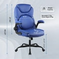 thumbnail image 2 of Office Chair, Adjustable Swivel Chair with PU Leather, High-Back Lumbar Support, Flip-Up Armrests for Home, Office - GD-9350, 2 of 5