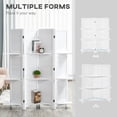 thumbnail image 6 of HOMCOM 4 Panel 67" Tall Wood Privacy Screen Room Divider with 3 Display Shelves, and Folding Storage for Bedroom or Home Office, White, 6 of 9