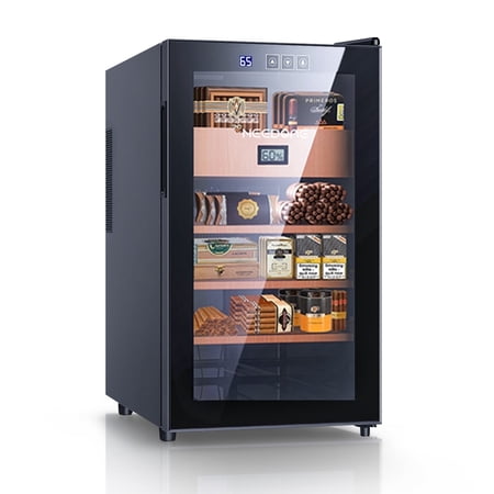 Condition photo showing Good Condition for needone 48l 300 counts electric cigar humidor ,cooling and heating temperature control ,with spanish cedar wood shelves & hygrometer,new year,christmas gifts,father's day gift