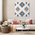 thumbnail image 5 of Blue Wall Art Painting on Canvas, Southwest Boho Tribe Abstract Geometric Art Canvas Art Home Prints Wall Art Framed Modern Artwork for Living Room Bedroom Wall Decor 16x16in, 5 of 9