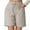 Beige, variant on Shorts for Women 2026 Summer Linen Elastic High Waist Wide Straight Leg Relaxed Fit Casual Shorts with Pockets