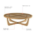 Beautiful Rattan & Glass Coffee Table with Solid Wood Frame by Drew