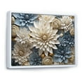 thumbnail image 2 of Designart "Simply Beige And Muted Blue Mums In Bloom II" Mums Floater Framed Wall Decor, 2 of 5