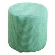 Ottoman Slipcover Polyester Blend Footstool Protector Covers for Home Office Dark Green