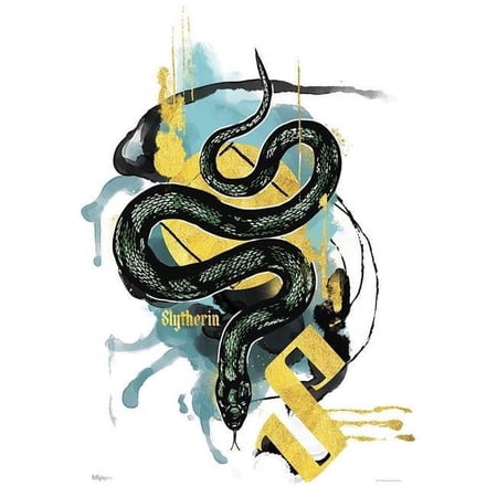 Harry Potter House Urban Watercolor – Slytherin MightyPrint Wall Art