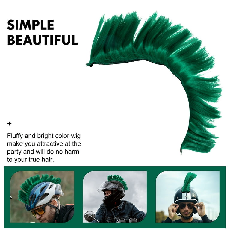 Mohawk Mohawk Synthetic Wigs Adhesive Mohawk Hairpiece for Snowboarding Skiing Biking Green Walmart