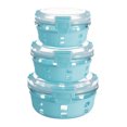 thumbnail image 3 of Genicook HI-TOP Lids with Pro Grade Removable Lockdown Levers and Silicone Sleeve Round Container, Set of 3, Blue, Kitchen Accessories, 3 of 4