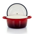 thumbnail image 4 of MegaChef 5 Quarts Round Enameled Cast Iron Casserole with Lid in Red, 4 of 10