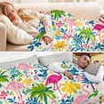 thumbnail image 5 of 70x55 Inches Glow in The Dark Blanket Cozy Throw Camping Blankets for Home and Outdoor Use Colorful Flamingo Pattern, 5 of 8