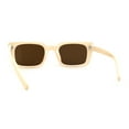 thumbnail image 2 of Womens Mod Rectangle Plastic Retro Sunglasses Ivory Brown, 2 of 4