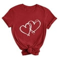 thumbnail image 4 of Craaazy Women's Heart Print Short Sleeve Round Neck Top Valentines T-Shirt Gifts, 4 of 4