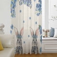 thumbnail image 6 of Easter Sheer Curtains 72 Inches Long, Spring Rabbit Blue Botanical Flowers Farmhouse Light Filering Curtains, Breathable Simi Curtain Privacy Drapes for Living Room Bedroom Window Treatment, 6 of 9