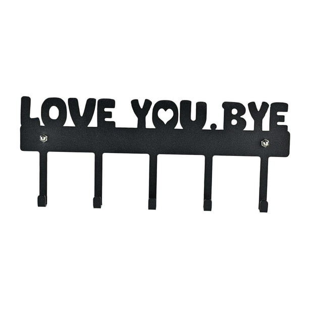 Soporte para llaves de pared, ganchos para llaves, decoración de pared de metal resistente, color negro elegante para la puerta de entrada Estilo B