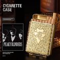 thumbnail image 3 of 2 pitilleras de aleación abierta, caja de cigarrillos de metal retro, estuche ultrafino tallado creativo de 3 lados para hombres y mujeres, 3 of 5