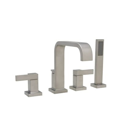 Deck Mount Diverter - Mirabelle MIRRI4RT Rigi Deck Mounted Roman Tub Faucet with Integrated Diverter and Personal Hand Shower