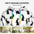 thumbnail image 4 of Wukai Black Rabbit Print Womens Hoodies Fleece Sweatshirts Long Sleeve Sweaters Pullover Fall Outfits Winter Clothes-X-Large, 4 of 7
