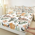 thumbnail image 3 of Feelyou Western Cactus Plant Bed Sheets, Tribal Cowgirl Cowboy King Sheets, 4-Piece, 3 of 7