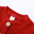 thumbnail image 4 of Newborn Infant Baby Boys Girls Fall Winter Clothes Ribbed Long Sleeve Romper Tops and Pants Outfits Set, 4 of 8