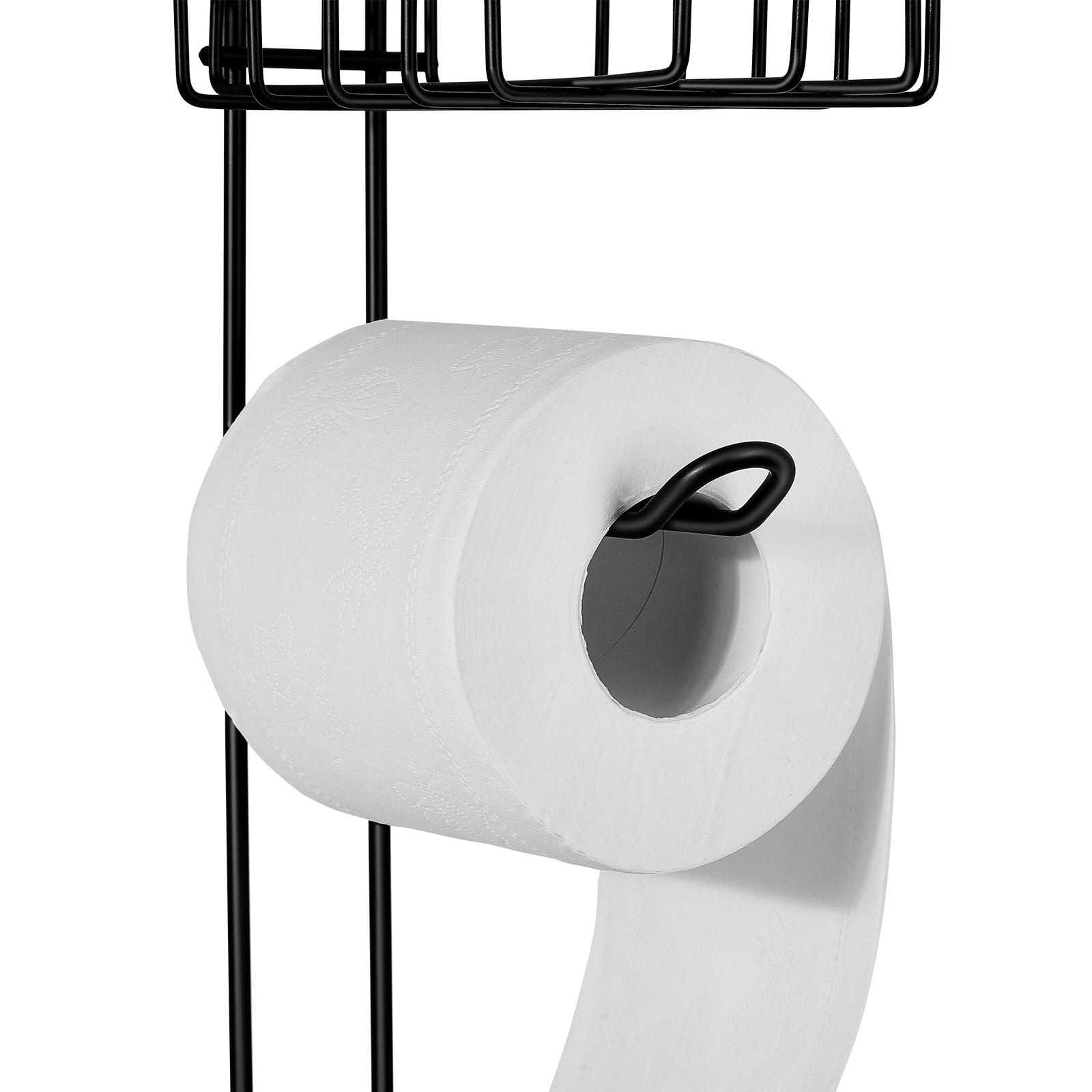 Toilet Paper Holder with Shelf, 3-in-1 Stainless Steel Freestanding Design, Holds 4 Mega Rolls, Rust-Resistant, Extra Large Storage for Bathroom Organization