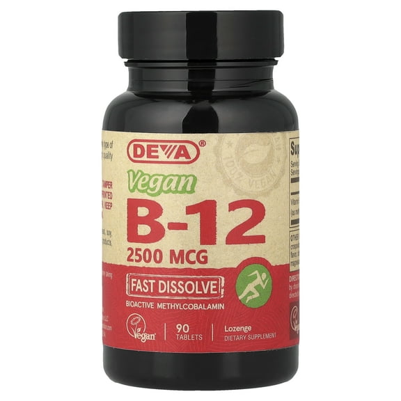 Deva Vegan Vitamins Sublingual B12 - 2500 mcg - 90 Tablets