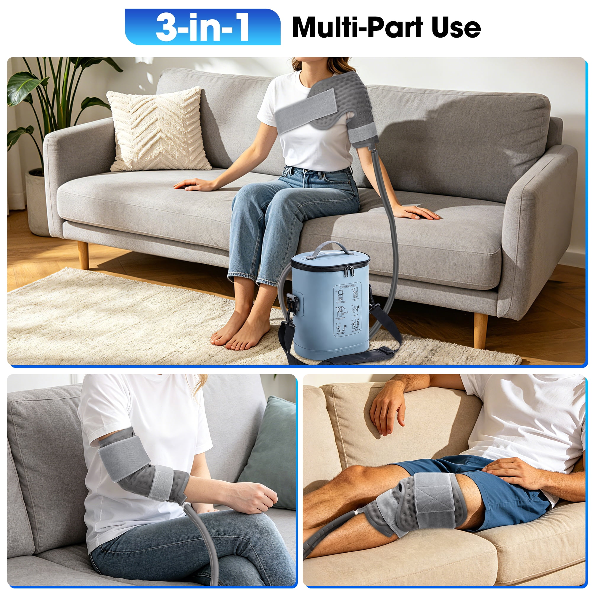 Cold Therapy Machine for Shoulder with 6 Timer Settings & 5 Speeds,8-12H Cooling for Shoulder Knee Ankle,Portable Shoulder Ice Therapy System