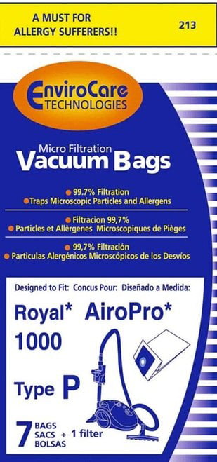 7 Royal AiroPro 2000 Type Q Microfiltration Canister Vacuum Cleaner Bags Filter