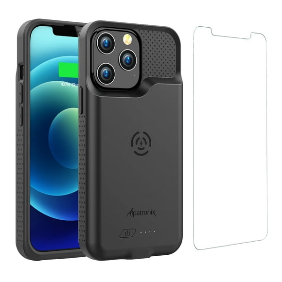 Alpatronix Battery Case for iPhone 13 and iPhone 13 Pro (6.1 inch), Strong Slim Portable Protective Extended Charger Cover with Wireless Charging, CarPlay,