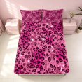 thumbnail image 4 of Homewish Pink Leopard Print Bed Sheets for Girls, Animal Themed Full Size Sheets, 4-Piece (1 Flat Sheet, 1 Fitted Sheet and 2 Pillowcases), 4 of 6
