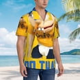 thumbnail image 4 of Lsque Sml Jeffy Pattern Hawaiian Shirt for Men Unisex Summer Beach Casual Short Sleeve Cotton Linen Button Down Shirts-X-Large, 4 of 6