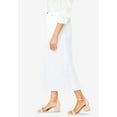 thumbnail image 3 of Jessica London Women's Plus Size Classic Cotton Denim Midi Skirt Pockets Long Jean Skirt, 3 of 6