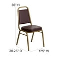 thumbnail image 4 of Flash Furniture HERCULES Series Trapezoidal Back Stacking Banquet Chair in Brown Vinyl - Gold Frame, 4 of 12