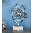 thumbnail image 2 of DecMode 14" Silver Armillary Globe with Marble Base, 2 of 9