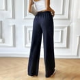 thumbnail image 5 of Wide Leg Pants Woman, Audhol Womens High Waisted Wide Leg Pants Casual Comfy Drawstring Loose Pants with Pockets Sweatpants Women Dark Blue L, 5 of 6